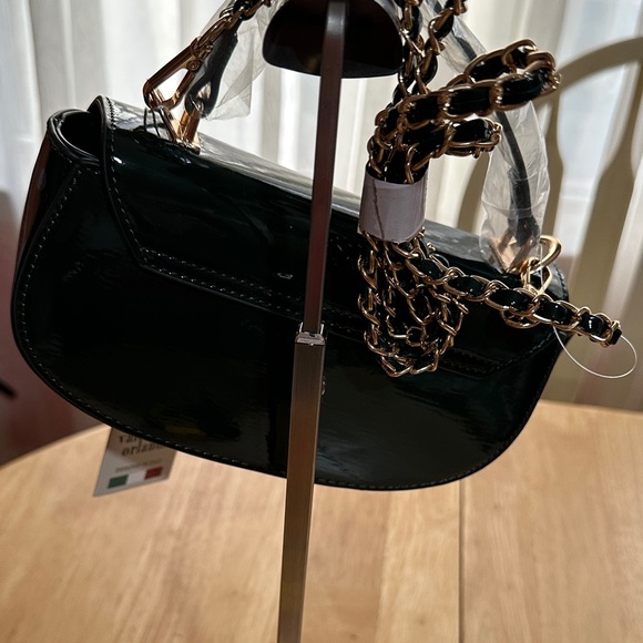 Valentino Orlandi Dark Green Patent Leather Shoulder Bag - Picture 3 of 8